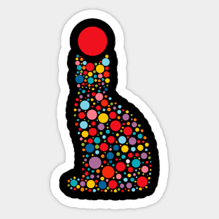 Cat Happy International Dot Day 2024 Polka Dot Men Women Kid Sticker